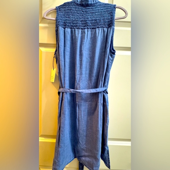 Bella Dahl NWT SZ M Belted Mini Dress in Blue - Picture 3 of 4